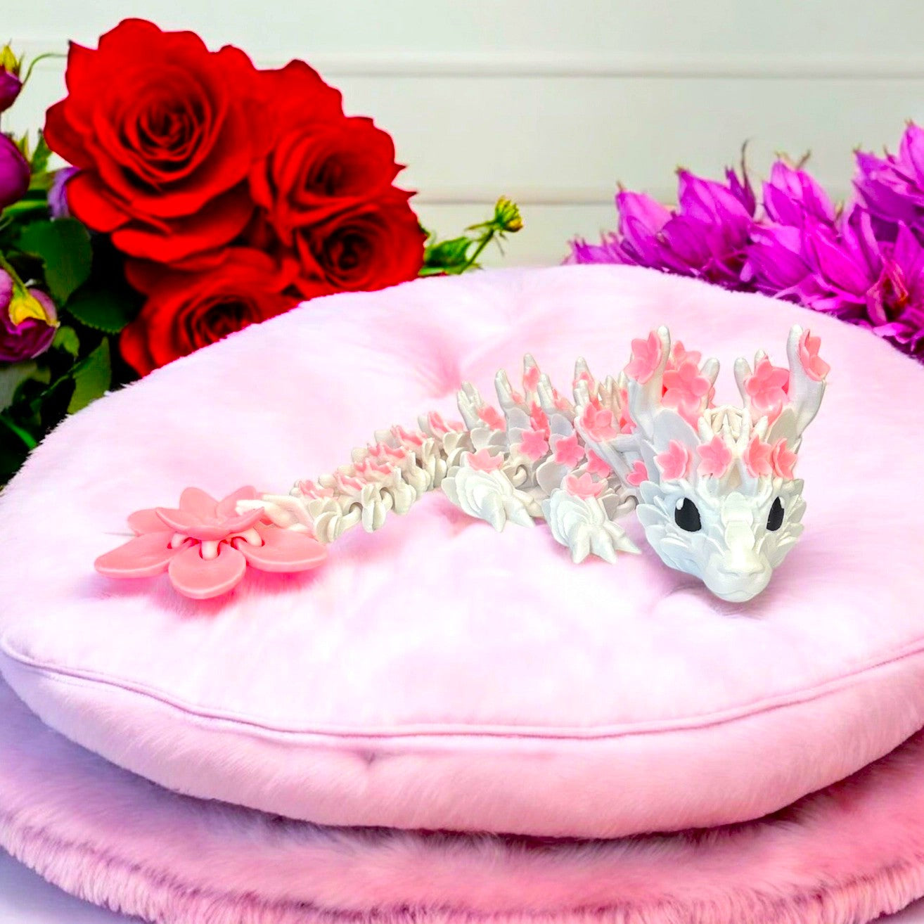 Grand Dragon Articulé - Fleurs de Cerisier