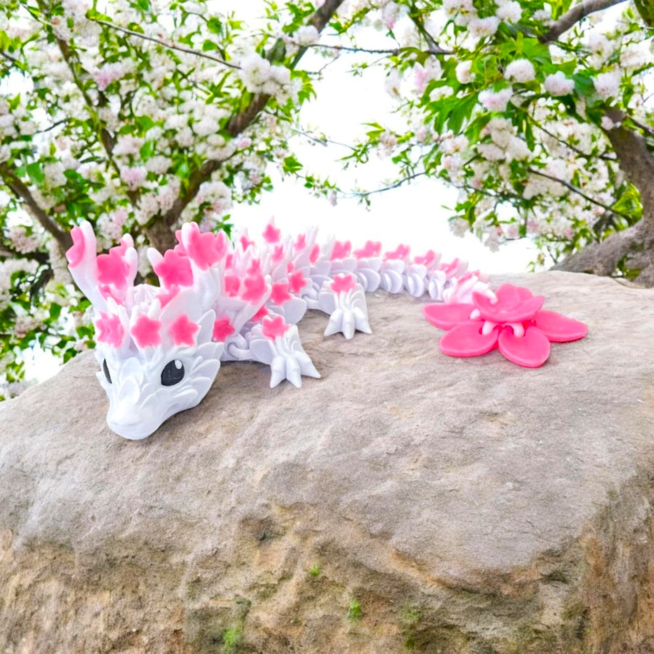 Grand Dragon Articulé - Fleurs de Cerisier