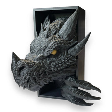 Book Nook Dragon Noir 20cm