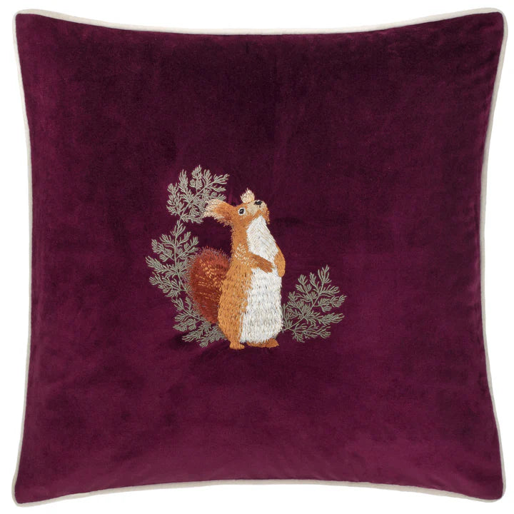 Housse de coussin en velours - Ecureuil