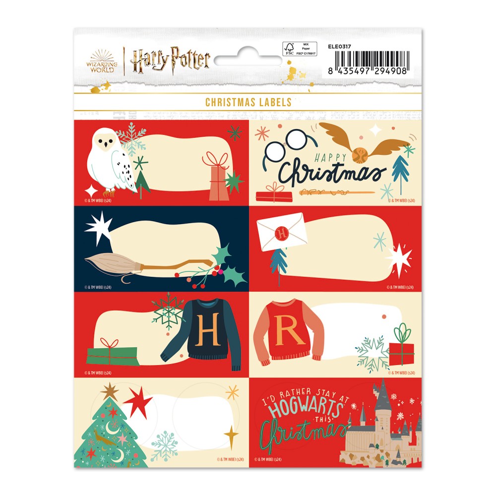 Etiquettes adhésives Noël Harry Potter - La Muchette