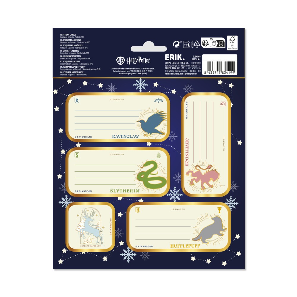 Etiquettes adhésives Noël premium Harry Potter - La Muchette