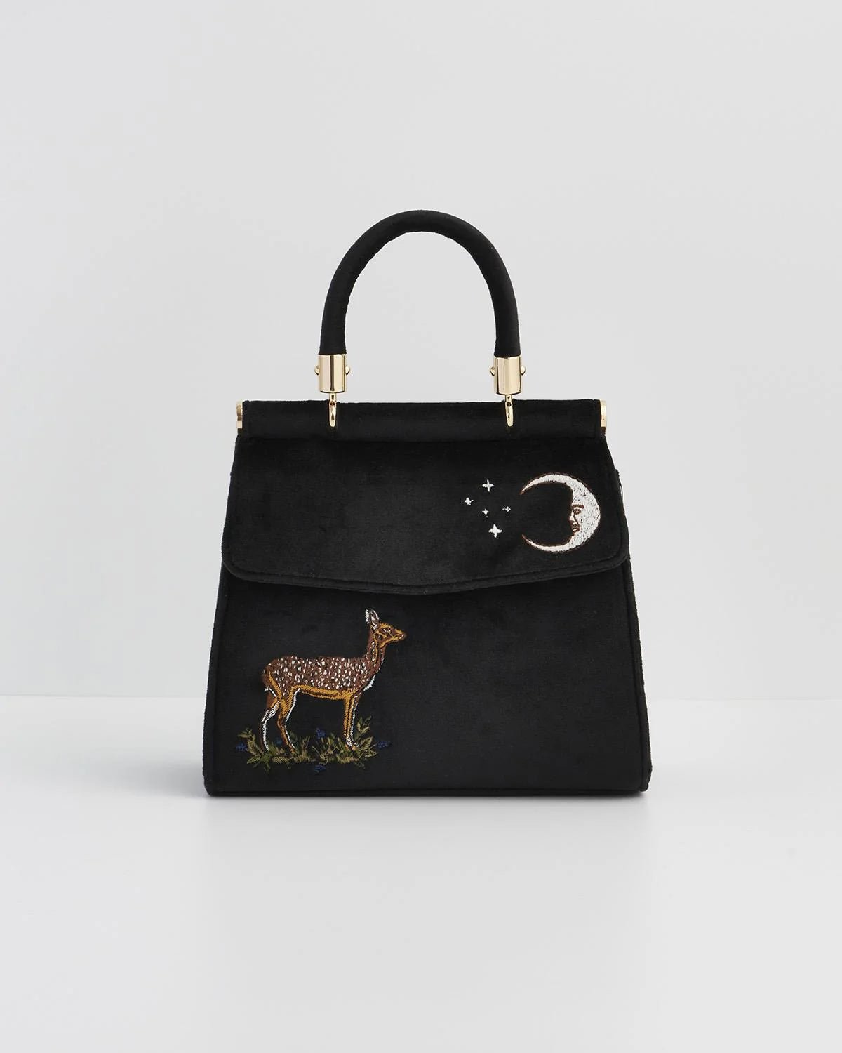 Sac en velours brodé Faon & Lune - La Muchette