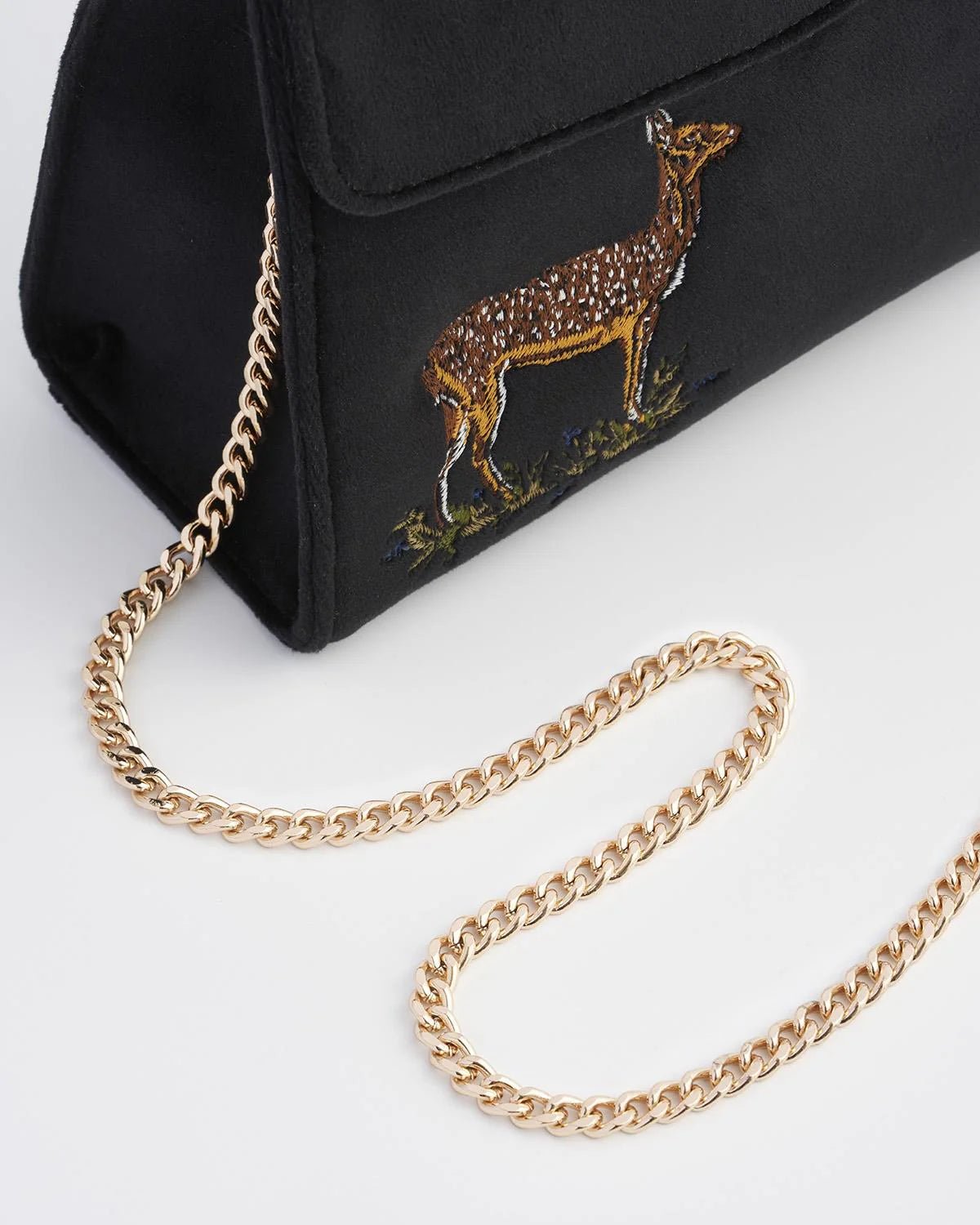 Sac en velours brodé Faon & Lune - La Muchette