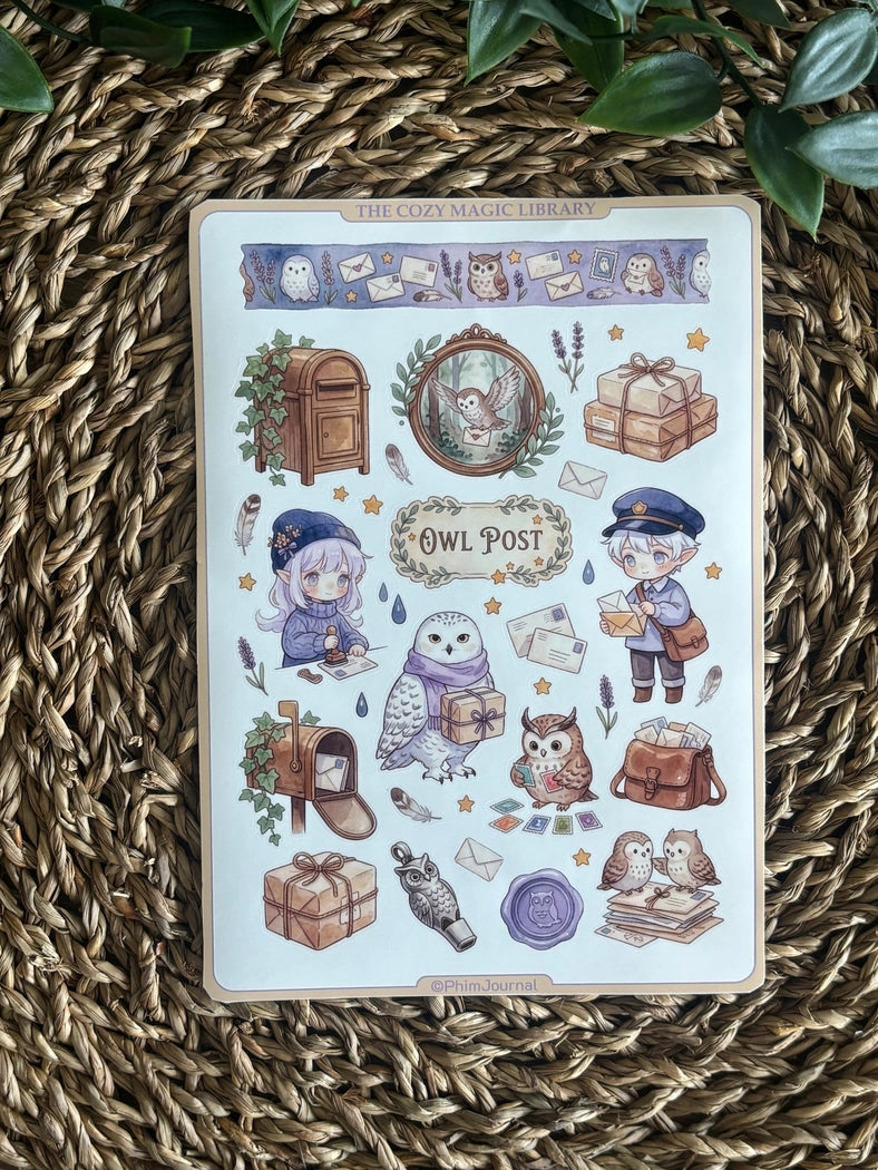 Planche d'autocollants Bibliothèque magique douillette - La Muchette