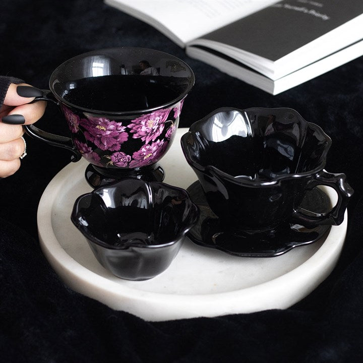 Grande tasse à thé à motif floral « Dark Romance » - La Muchette