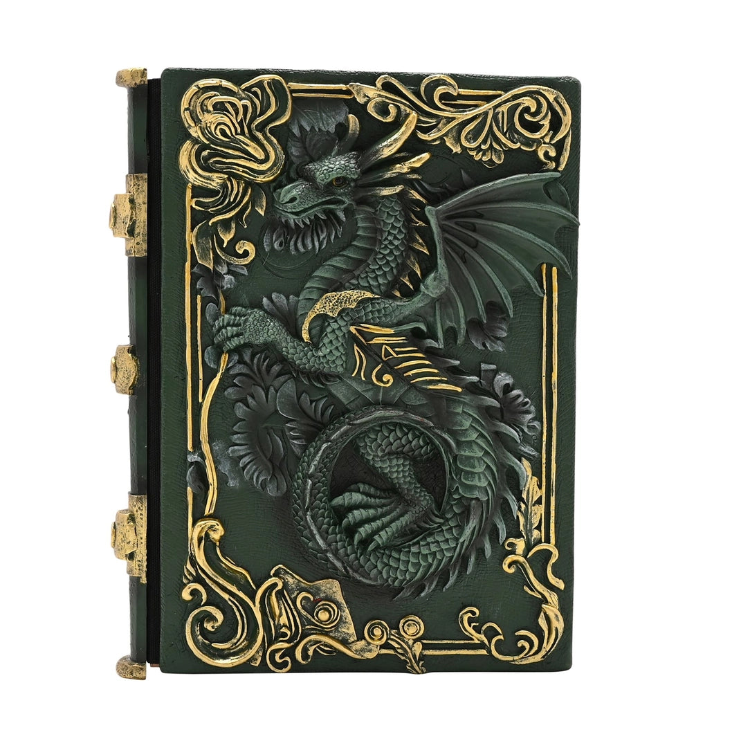 Grimoire 3D Dragon Vert Légendes Mystiques