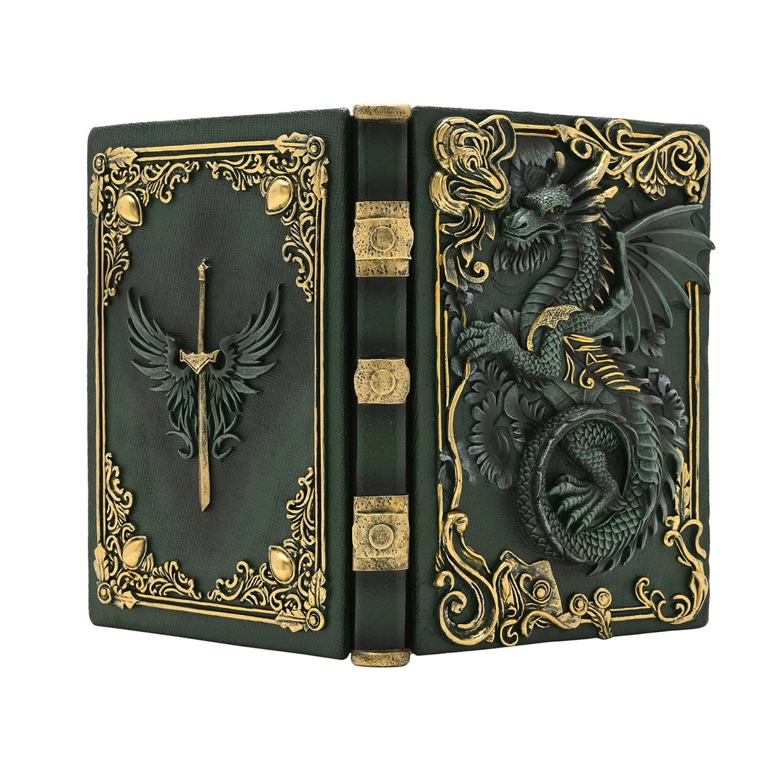 Grimoire 3D Dragon Vert Légendes Mystiques