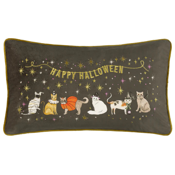 Housse de coussin en velours - Happy Halloween