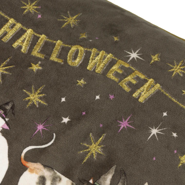 Housse de coussin en velours - Happy Halloween