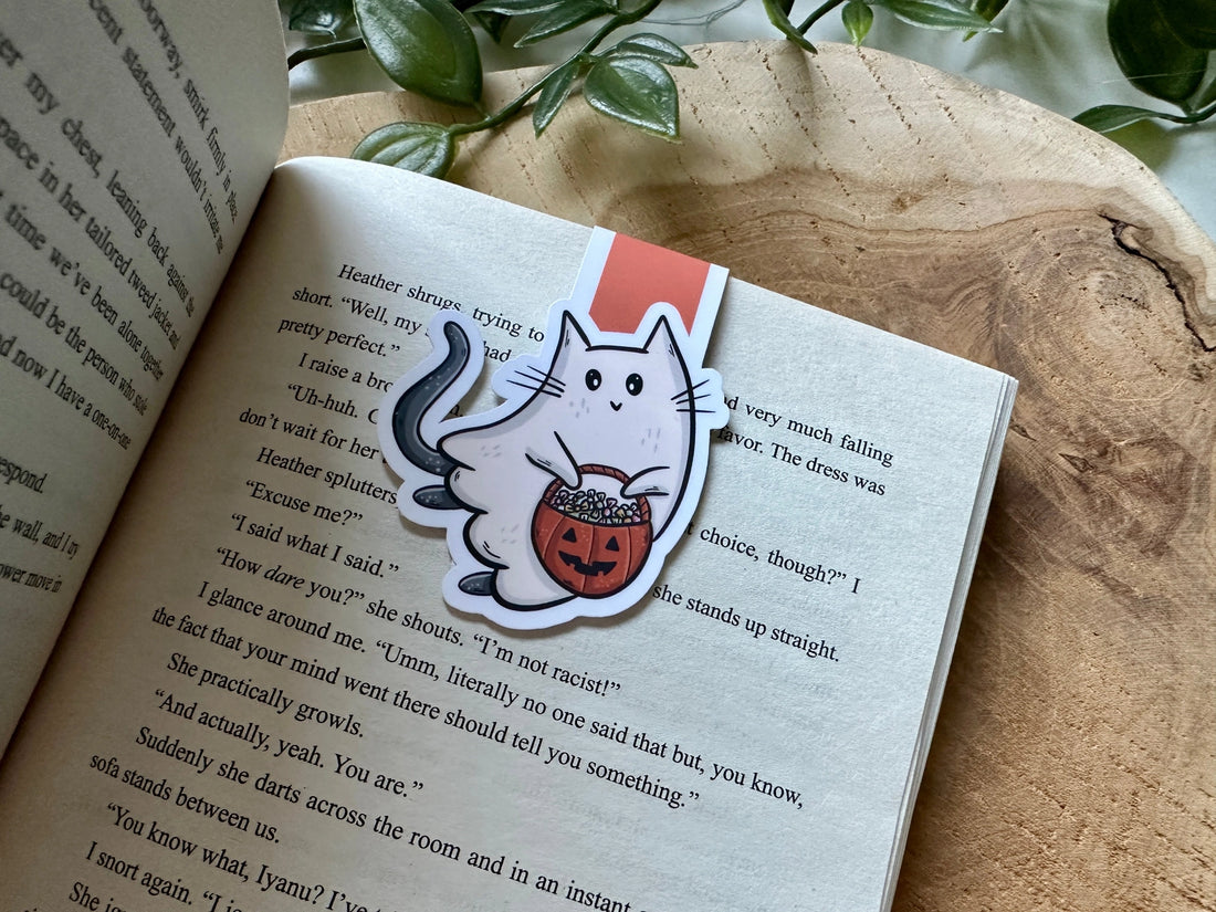 Marque - page magnétique - Chat halloween - La Muchette