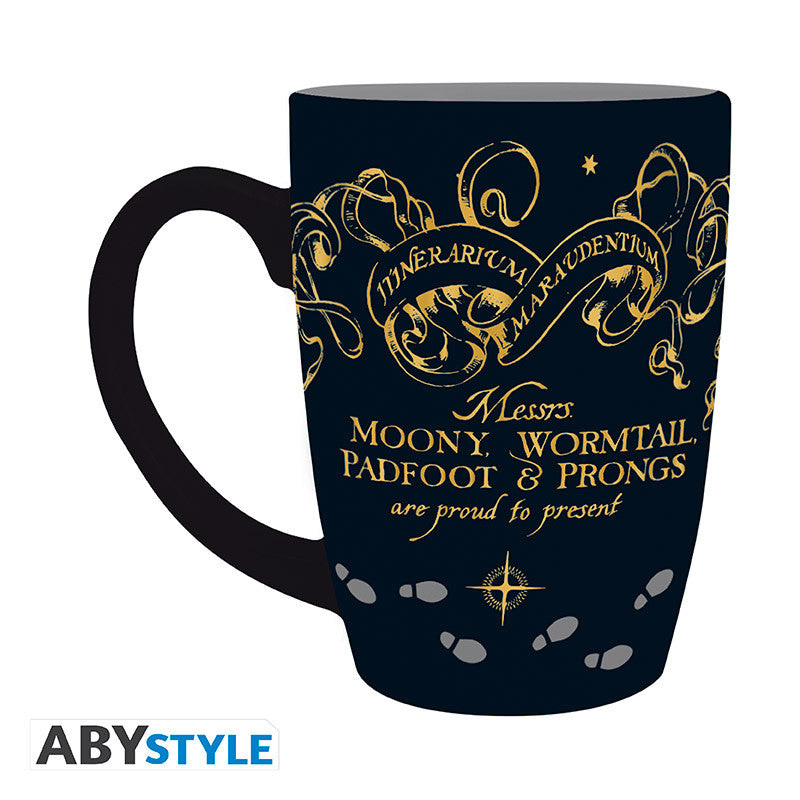 Mug Carte du Maraudeur - Harry Potter - Tasse à Thé Dorée & Noire (400ml) - Céramique