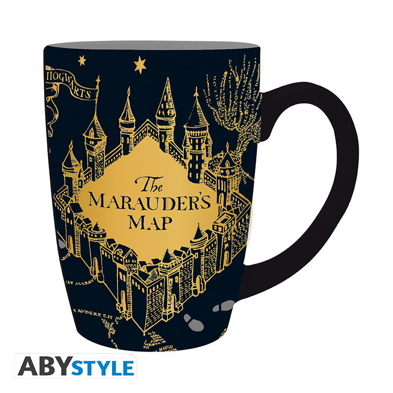 Mug Carte du Maraudeur - Harry Potter - Tasse à Thé Dorée & Noire (400ml) - Céramique