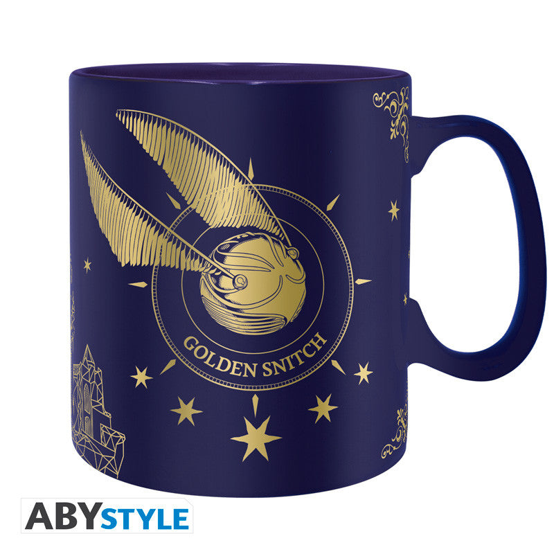 Mug Vif d'Or & Poudlard - Harry Potter - Tasse Bleue Nuit & Dorure (460ml) - Céramique