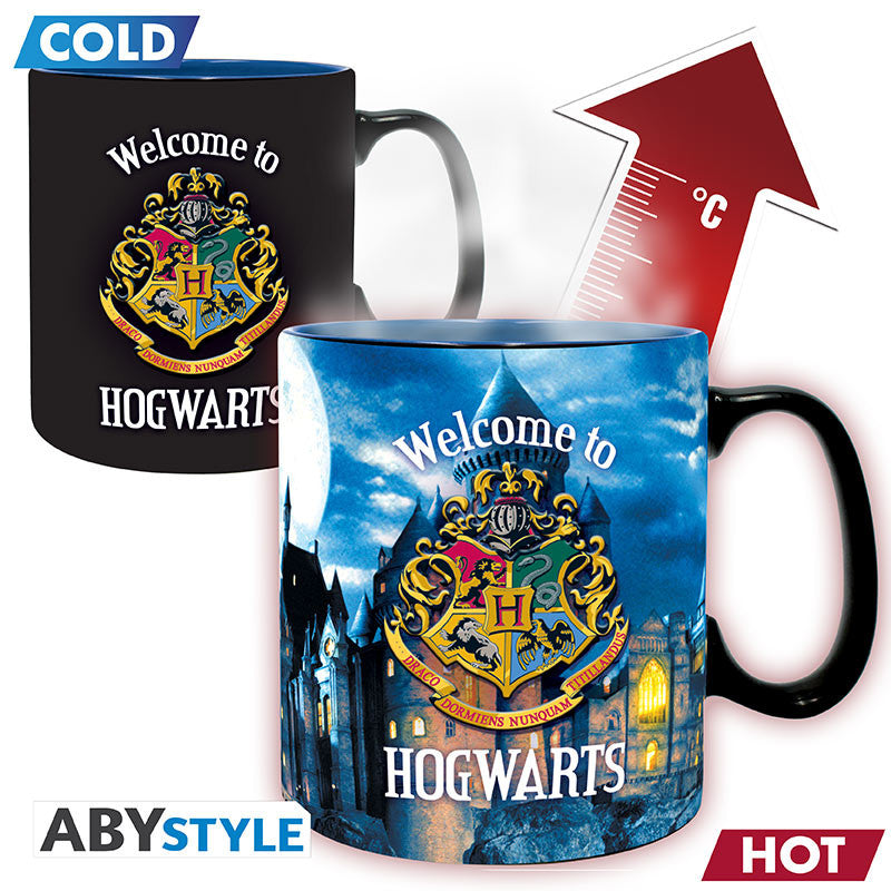 Mug Magique Lettre de Poudlard - Harry Potter - Tasse Thermo-réactive (460ml) - Hedwige & Château