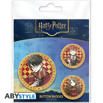 Pack de Badges - Harry, Hermione & Ron