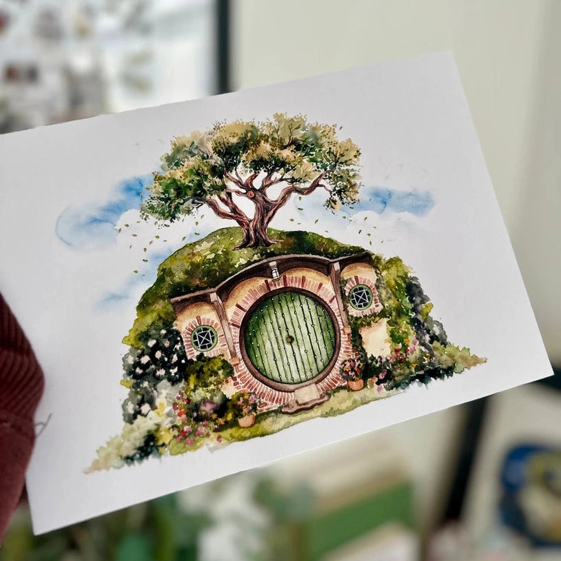 Impression A5 - Trou de hobbit aquarelle