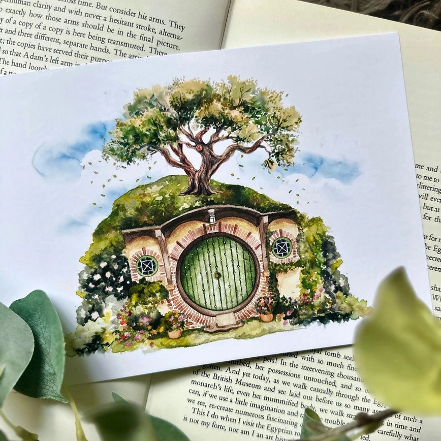 Impression A5 - Trou de hobbit aquarelle