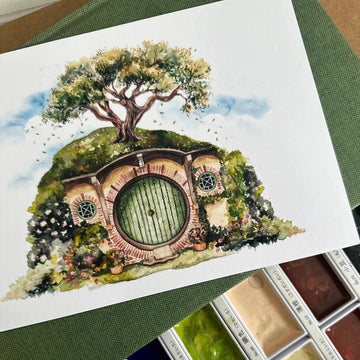 Impression A5 - Trou de hobbit aquarelle
