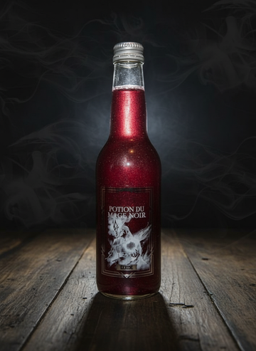 Limonade Le Mage Noir - Potion Cerise Pailletée (Univers Harry Potter) - Vue artistique et détaillée