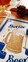 Linogravure - Better Beer A5 (doré) - La Muchette