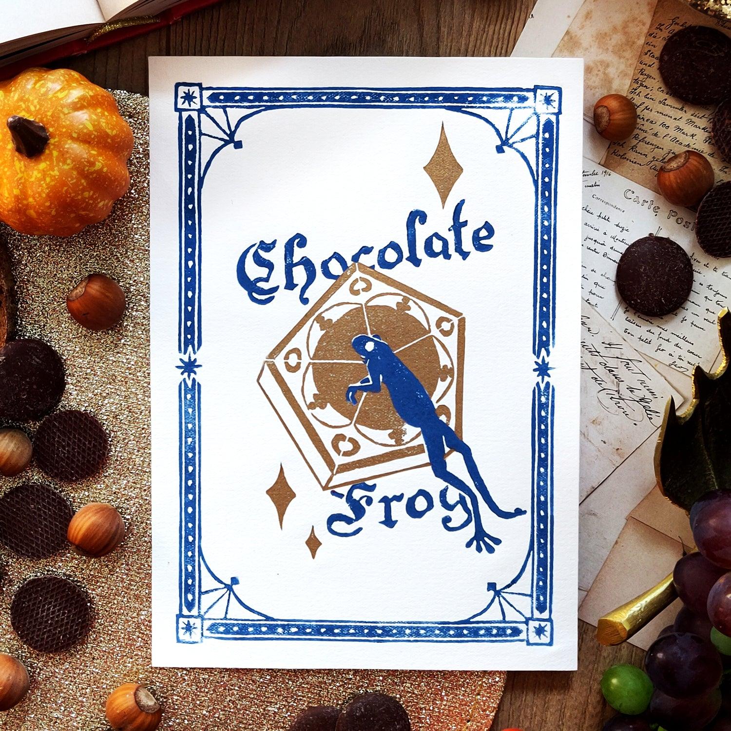 Linogravure - Chocolate Frog A5 (doré) - La Muchette