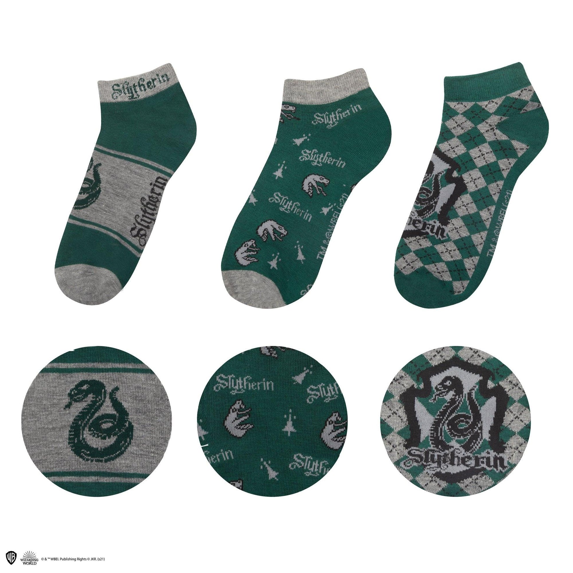 Lot de 3 paires de chaussettes courtes Serpentard - La Muchette