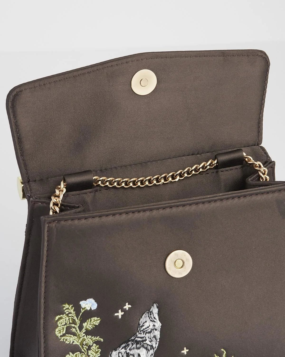 Sac en satin brodé Loup & Lune - La Muchette