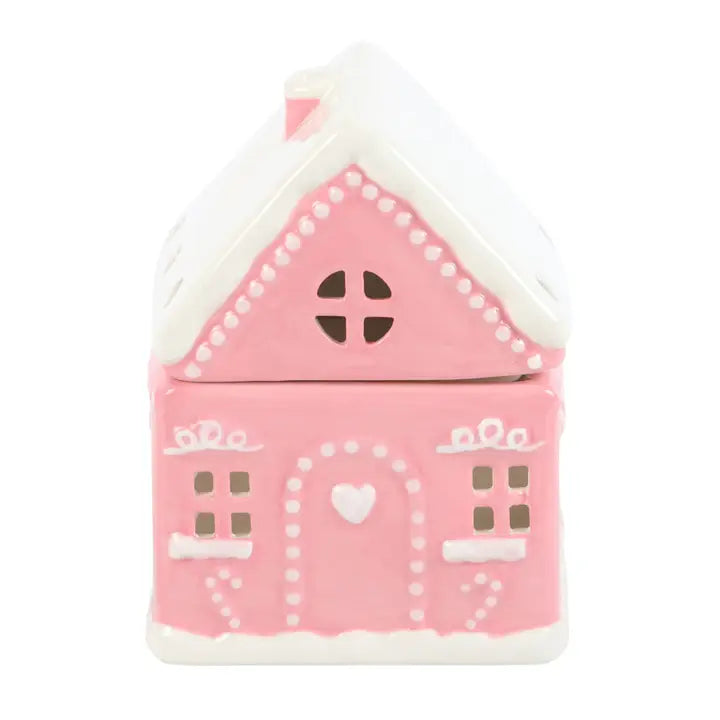 Brûle encens de Noël - Maison en pain d'épice rose