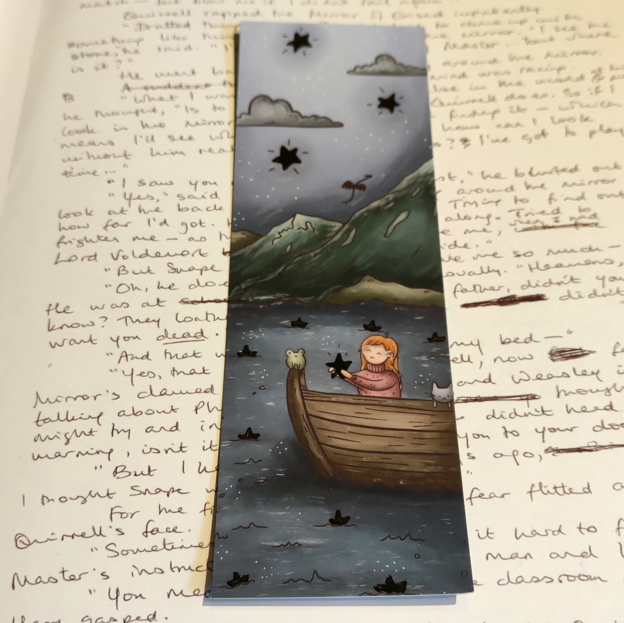 Marque-page Barque sous les étoiles