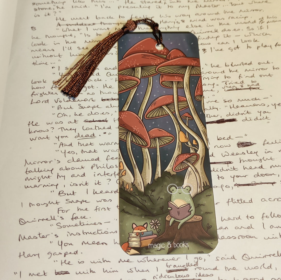 Marque-page Champignons et Grenouille