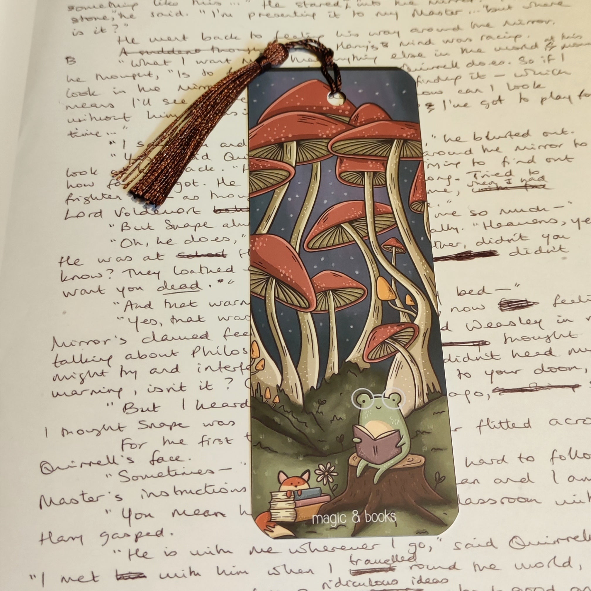 Marque-page Champignons et Grenouille