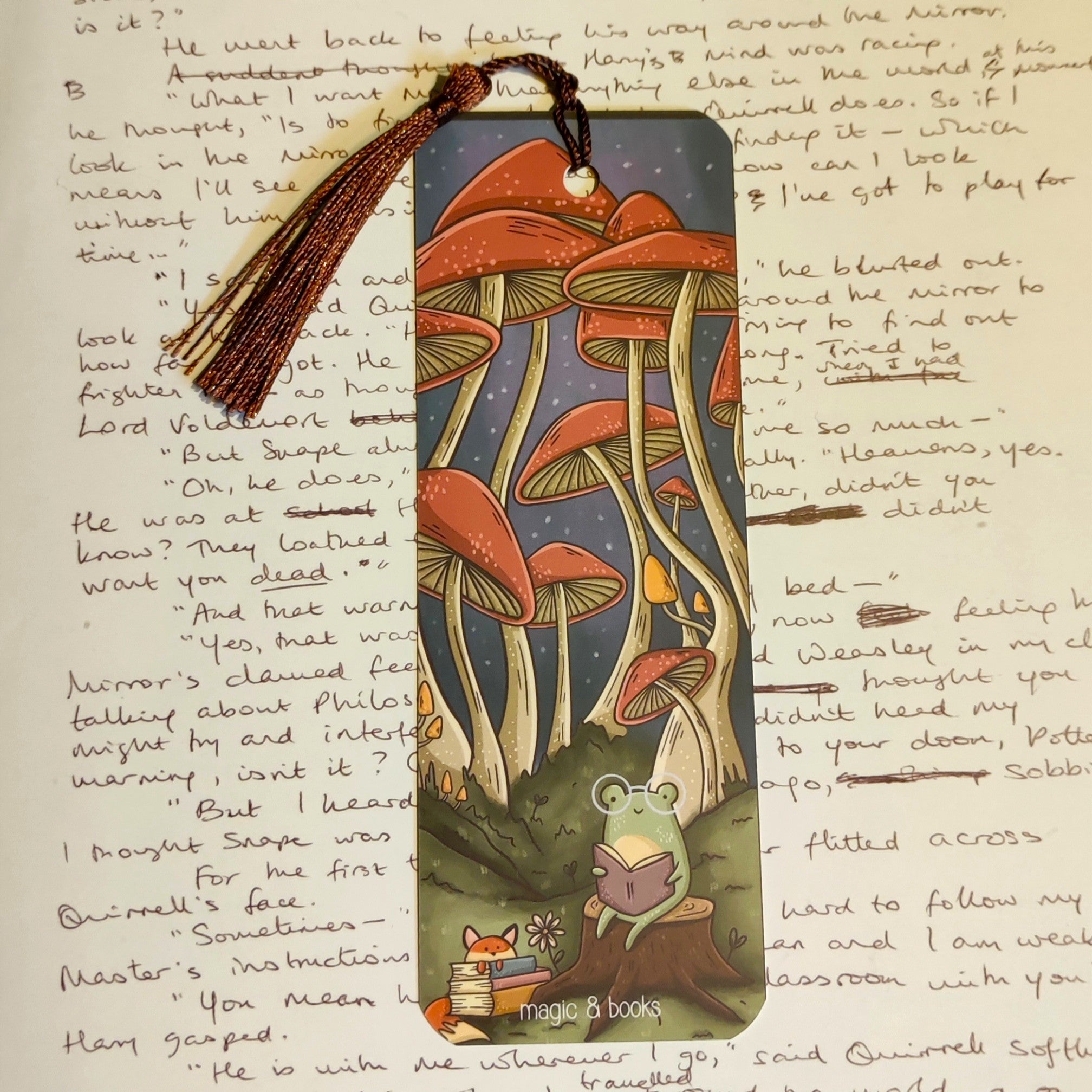 Marque-page Champignons et Grenouille