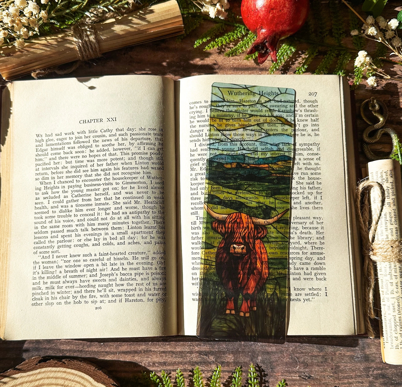 Marque-page Vitrail - Vache des Highlands