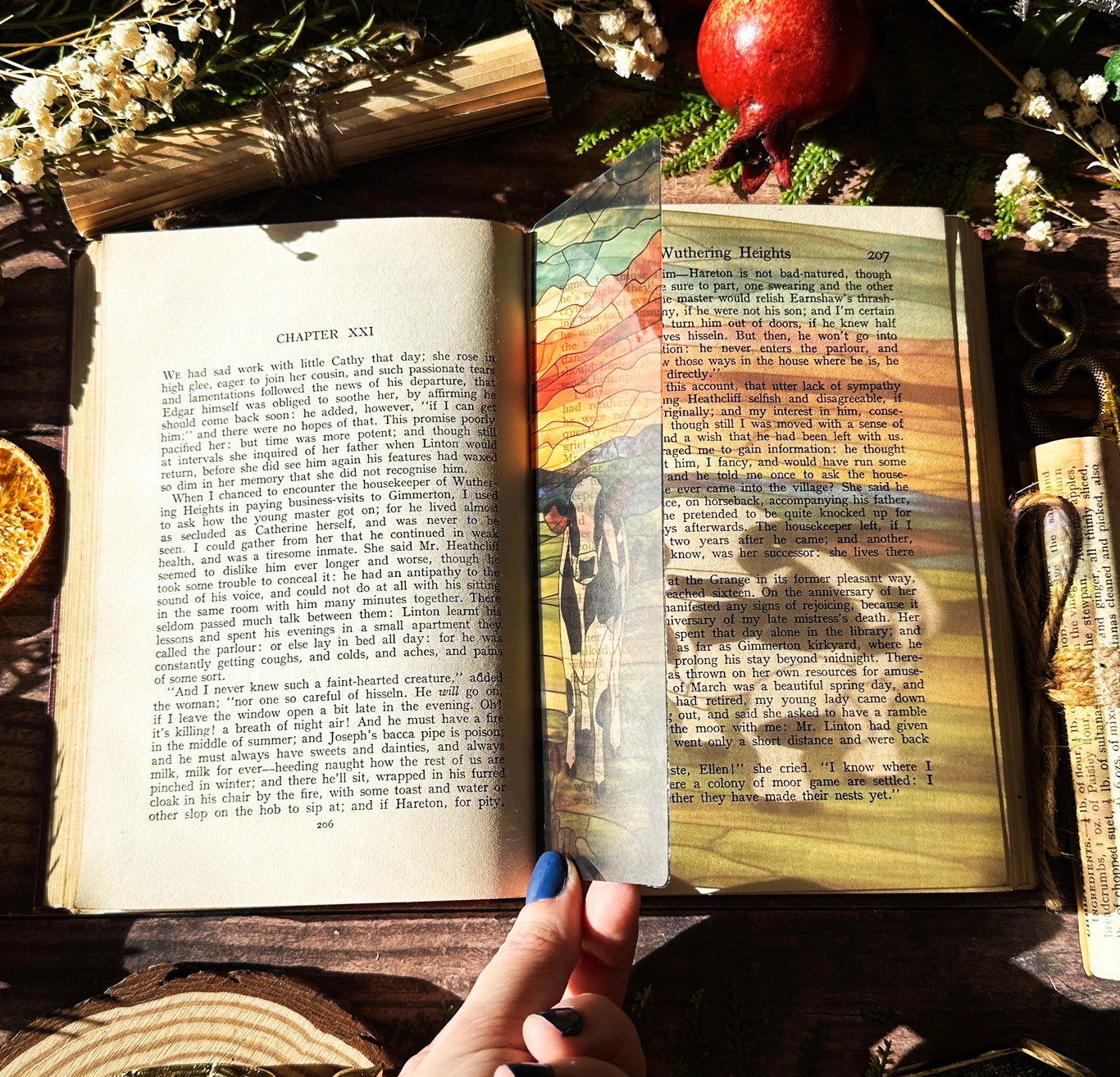 Marque-page Vitrail - Vache au soleil couchant