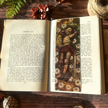 Marque-page Vitrail - Chevalier et marguerites