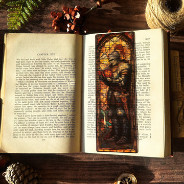 Marque-page Vitrail - Chevalier lecteur de romance