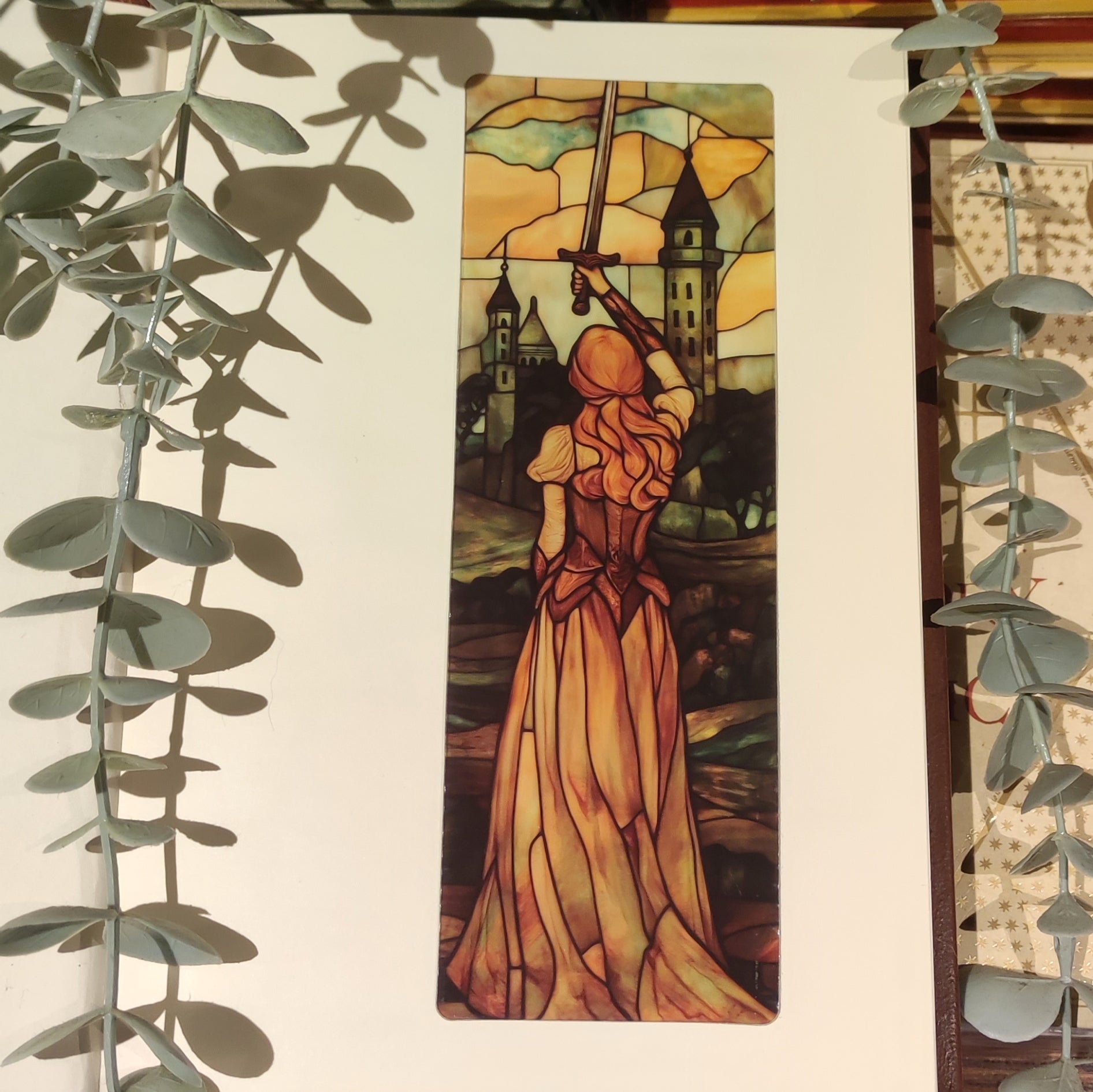 Marque-page Vitrail - Dame médiévale