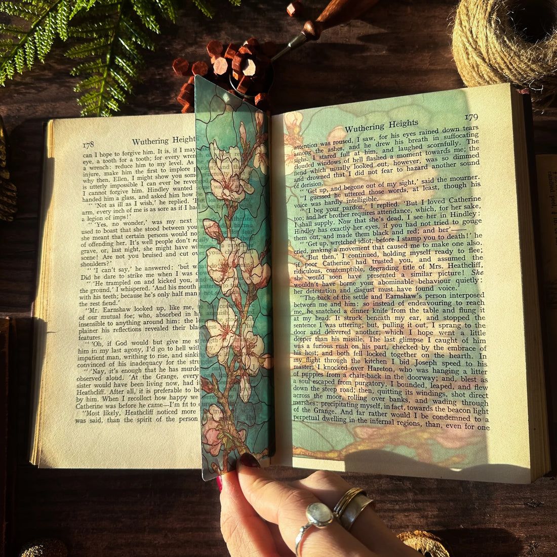 Marque-page Vitrail - Fleurs d'Amandier