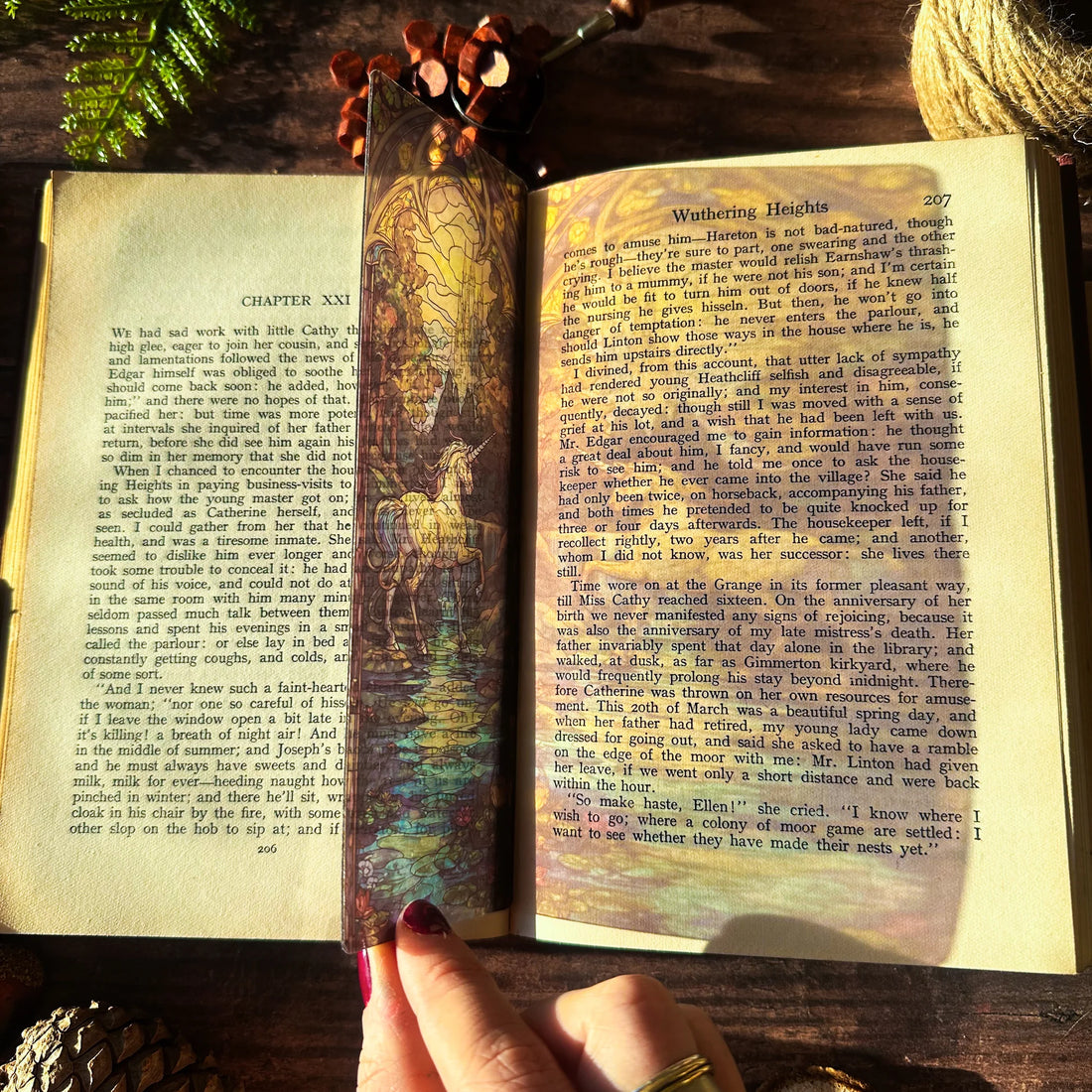 Marque-page Vitrail - Licorne et château