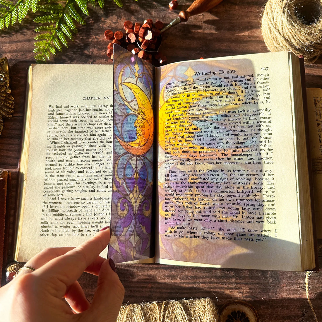 Marque-page Vitrail - Lune céleste