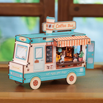Mini Booknook Magnet - Café Bus