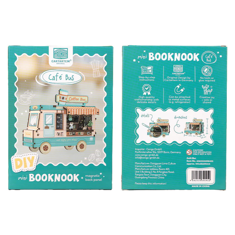 Mini Booknook Magnet - Café Bus