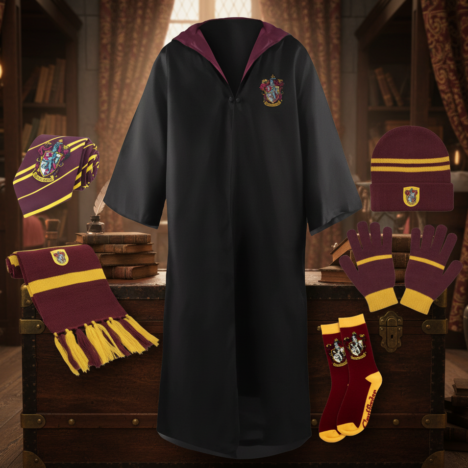 Pack vêtements 6 pièces Gryffondor - Vue artistique et détaillée
