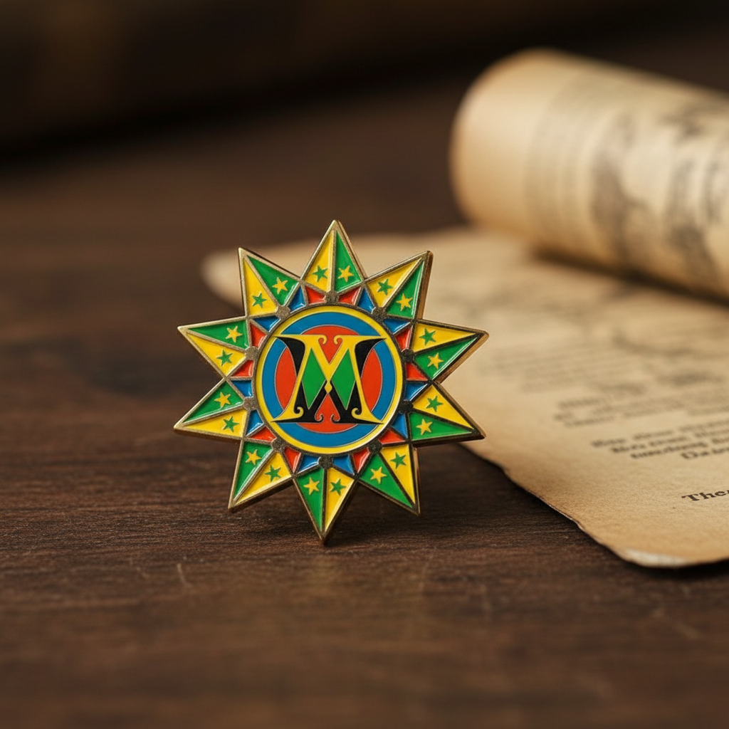 Pin's Ministère de la Magie du Brésil - Les Animaux Fantastiques - Design MinaLima - Vue artistique et détaillée