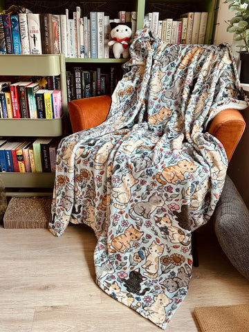 Plaid Chats et Fleurs