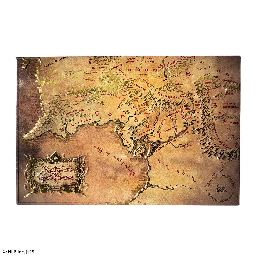 Plaque en aluminium Carte du Rohan et du Gondor - Le Seigneur des Anneaux