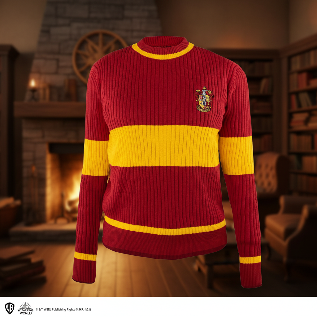 Pull de Quidditch Gryffondor Harry Potter - Réplique Authentique - Vue artistique et détaillée