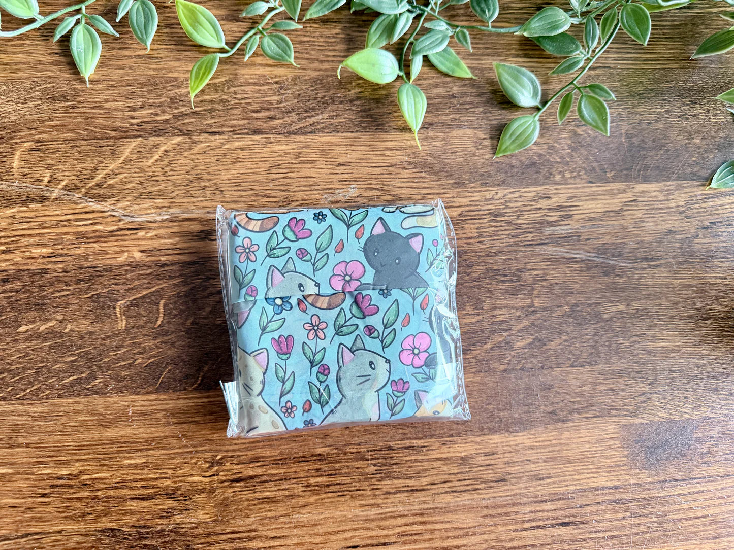Sac shopping pliable - Chats et Fleurs