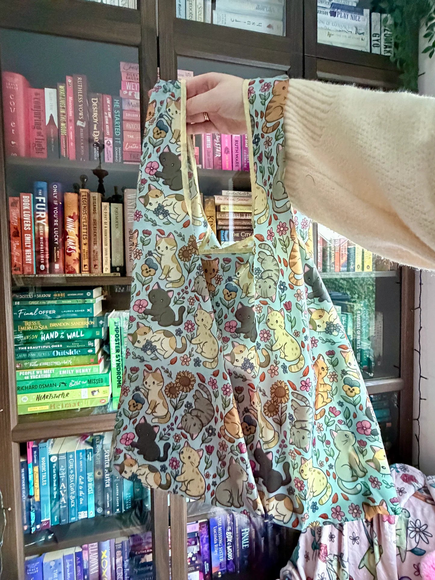 Sac shopping pliable - Chats et Fleurs